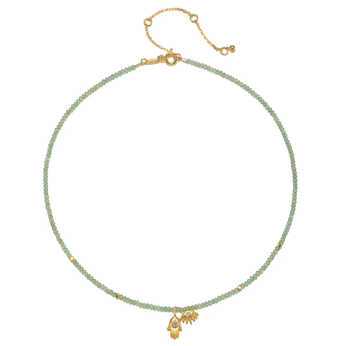 14" Green Mystic Quartz Protection Choker