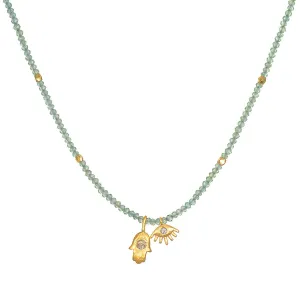 14" Green Mystic Quartz Protection Choker
