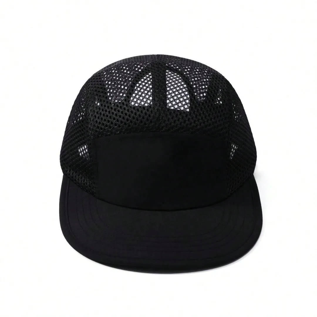 1pc Men's Summer Breathable Mesh Baseball Cap, Japanese Style Baseball Cap, Five Panels, Outdoor Camping Mesh Hat, Big Head Circumference Trucker Cap