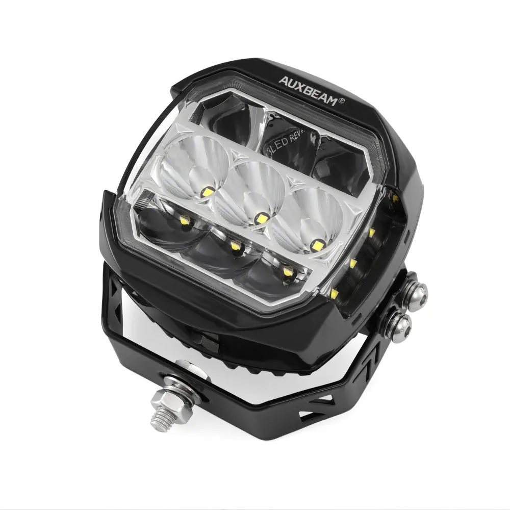 5 Inch 174W LED Side Shooter Pod Lights with White DRL & Amber