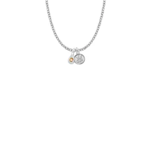 7/16 Inch Sterling Silver Tears of Joy November Birthstone Necklace with Guardian Angel Charm
