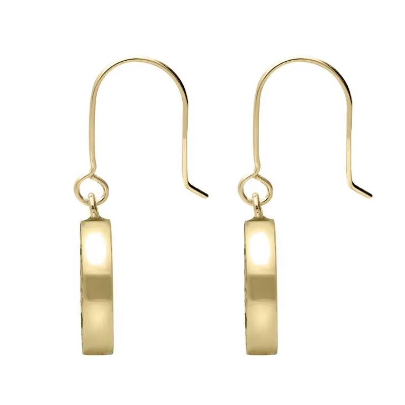 9ct Yellow Gold Amber Round Large Tree of Life Leaves Drop Earrings