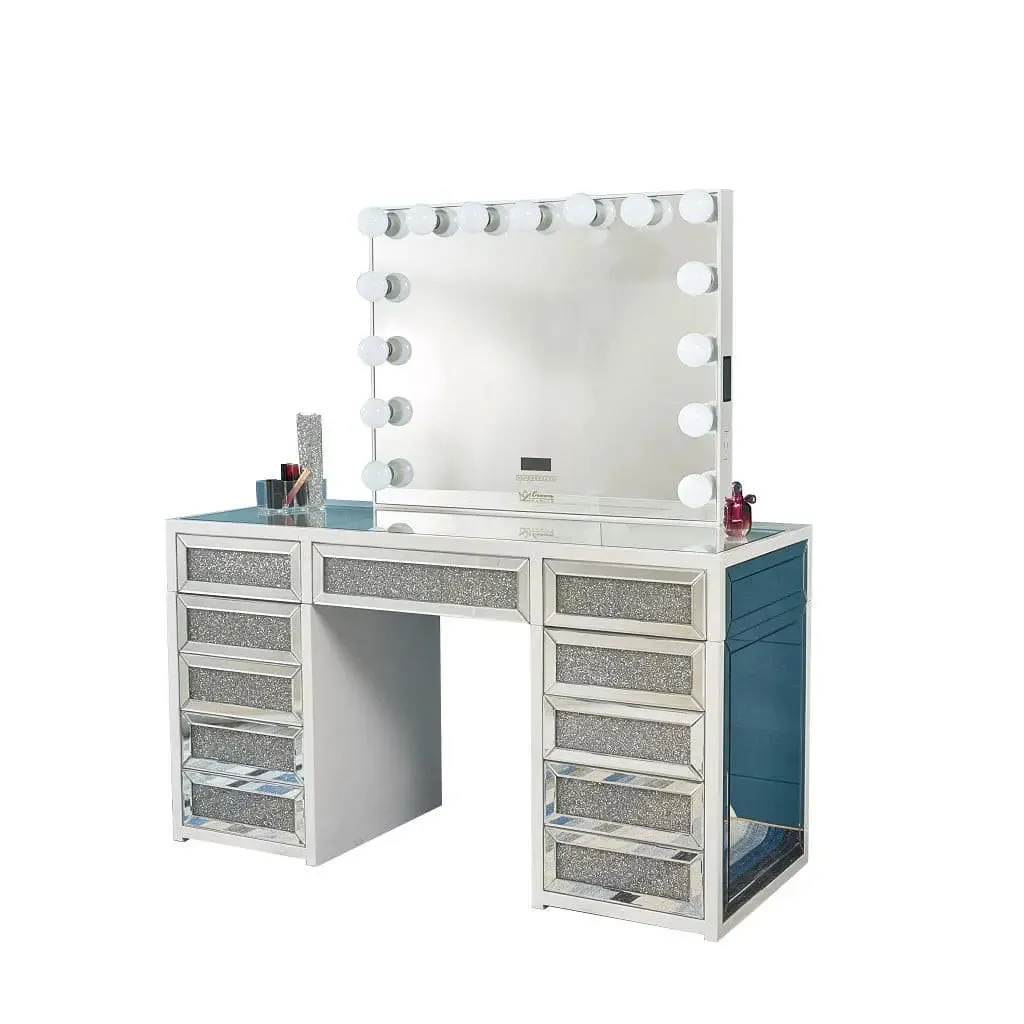 Adele Hollywood Makeup Vanity Station - White