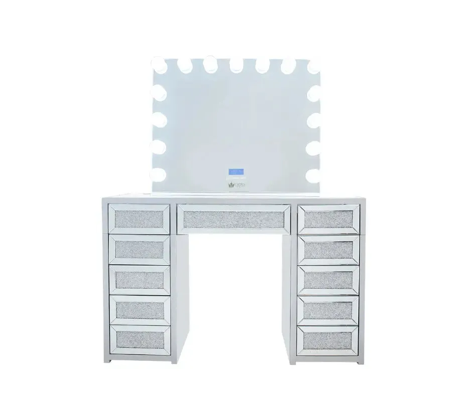 Adele Hollywood Makeup Vanity Station - White