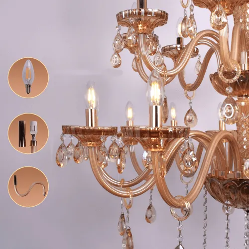 Amber Crystal Chandelier
