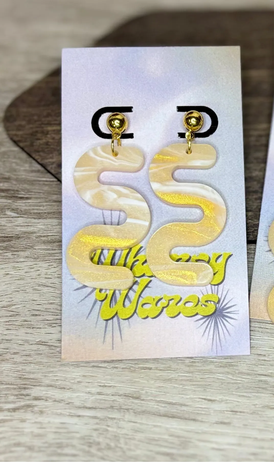“Amber Luxe” Squiggle Dangles - Acrylic Earrings