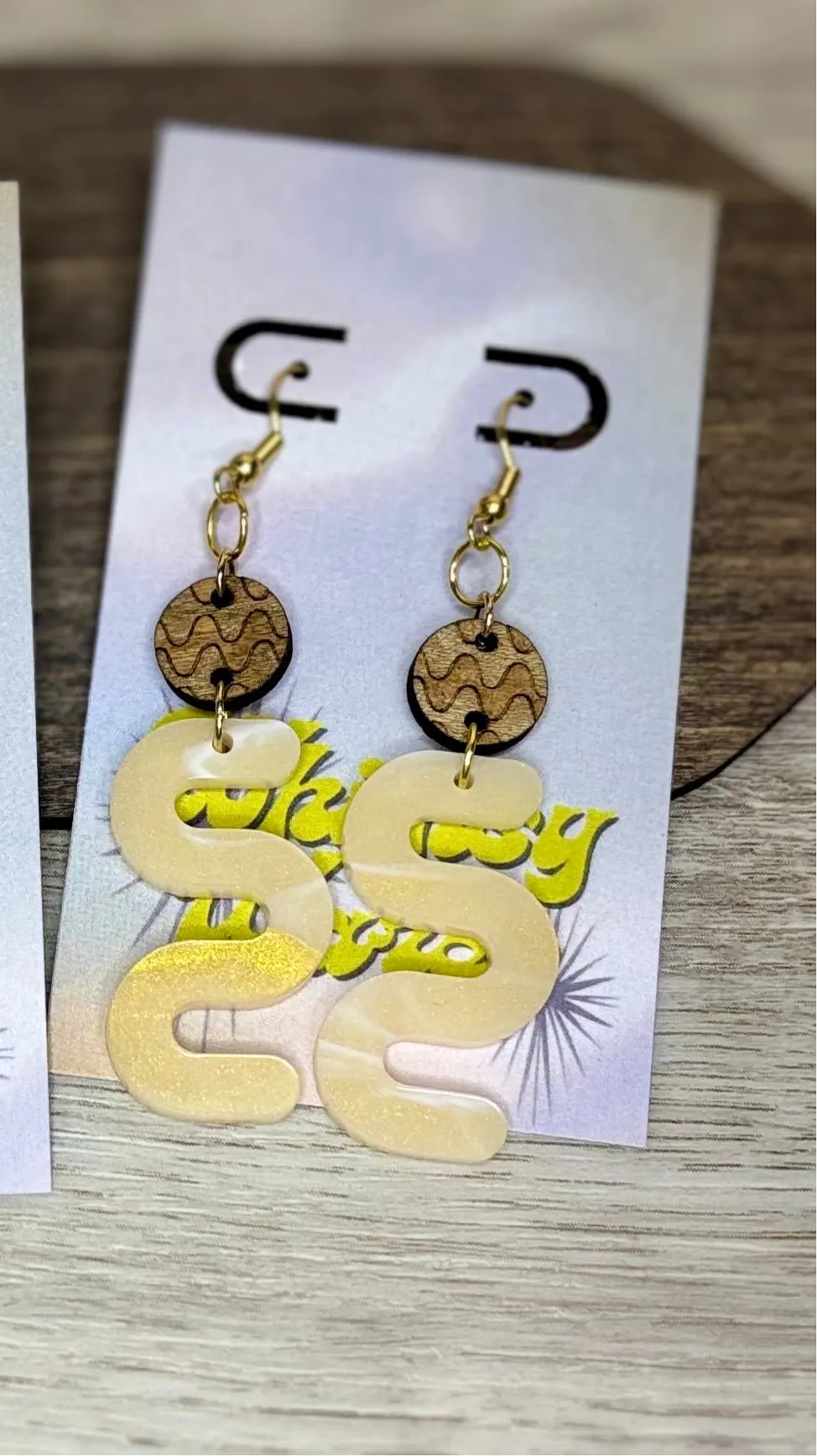 “Amber Luxe” Squiggle Dangles - Acrylic Earrings