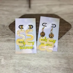 “Amber Luxe” Squiggle Dangles - Acrylic Earrings