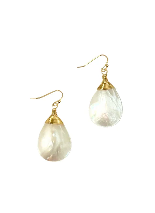 Andrea Large Teardrop Mother of Pearl Earrings