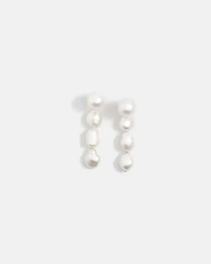 Antinéa Pearl Drop Earrings in Yellow Gold