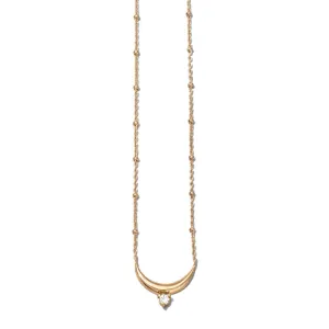 Arc Necklace, White Topaz, Gold