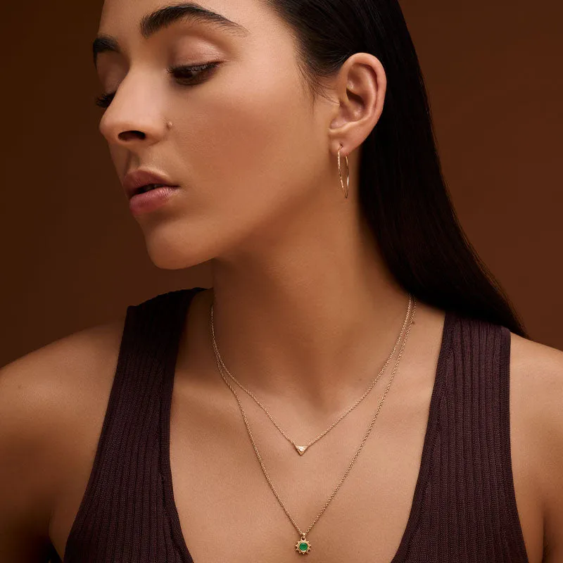 Aztec Necklace, White Topaz, Gold