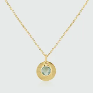 Bali 9ct Gold Blue Topaz March Birthstone Necklace