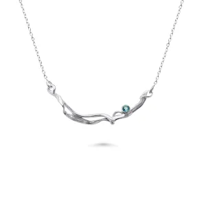Banyan Sterling Silver Dainty Blue Topaz Necklace