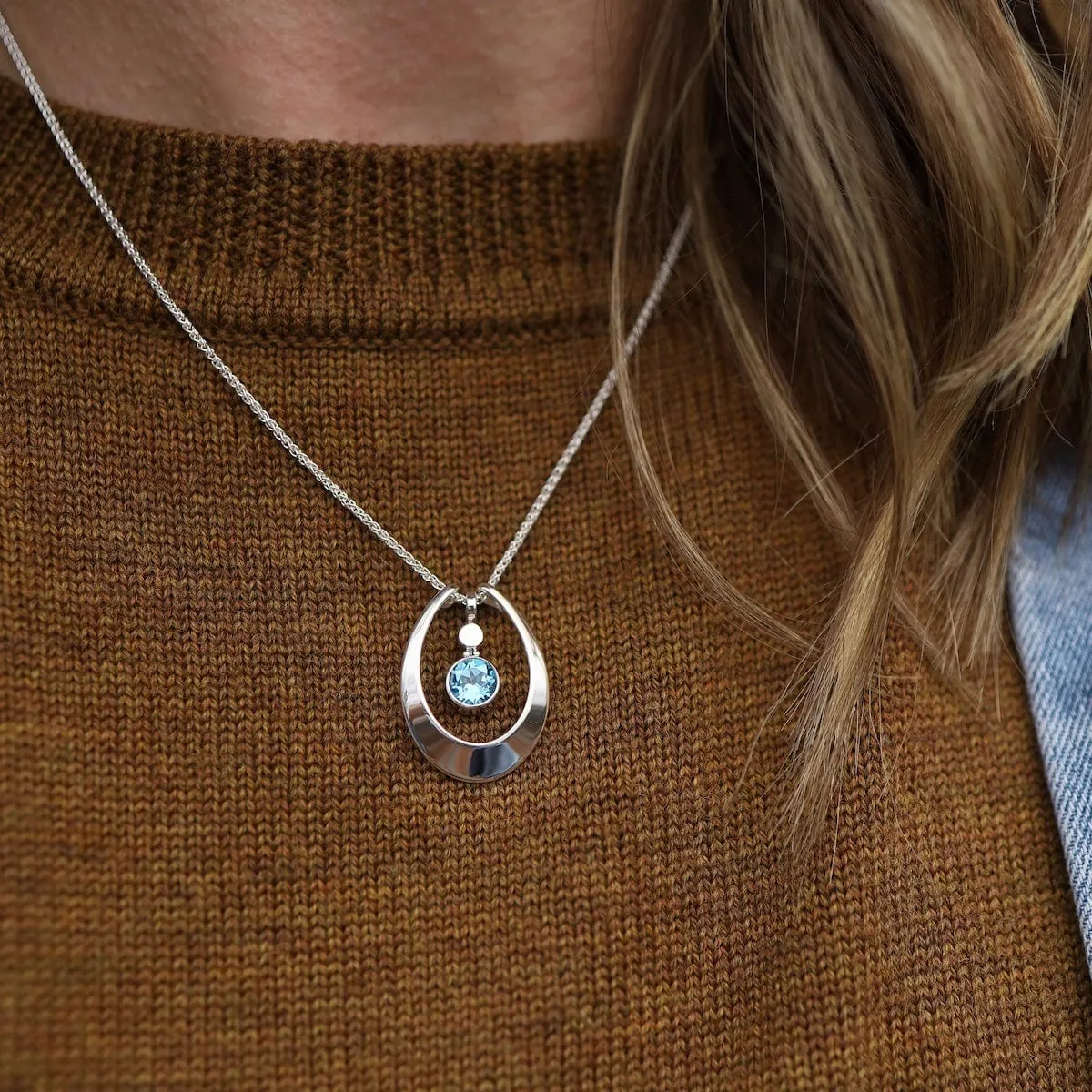 Blue Topaz Caprice Pendant Necklace