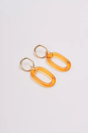 Brown Drop Link Earrings