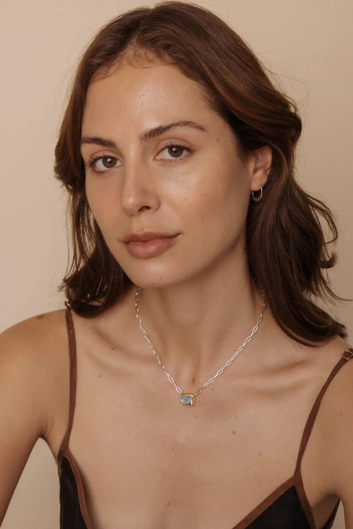 COVET HANDMADE - CLEO BLUE TOPAZ NECKLACE SILVER