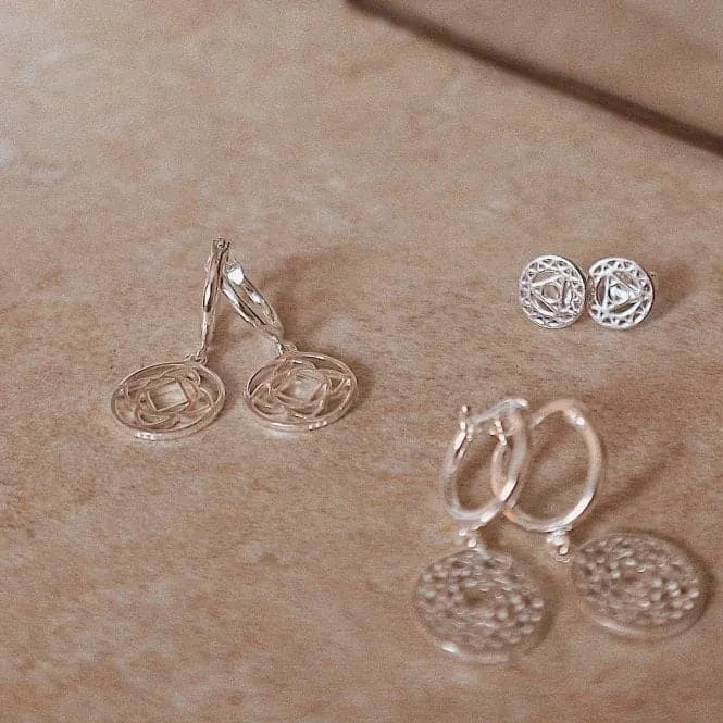 Crown Chakra Drop Silver Earrings ECHK1007