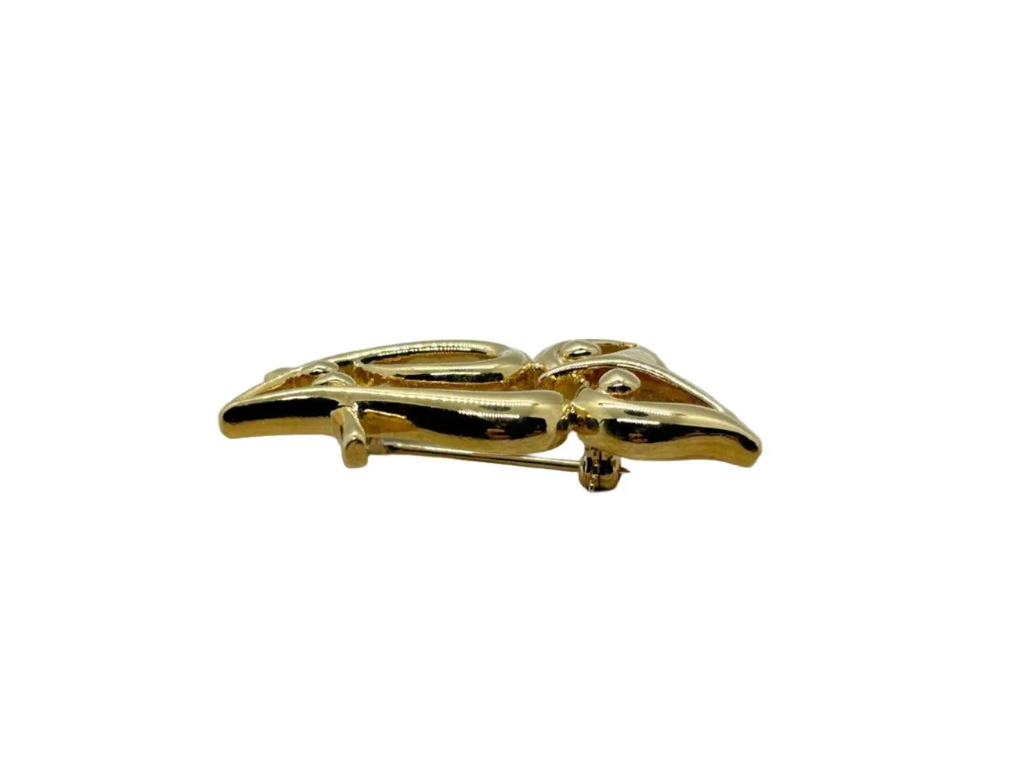 Crown Trifari Vintage Golden Openwork Owl Brooch