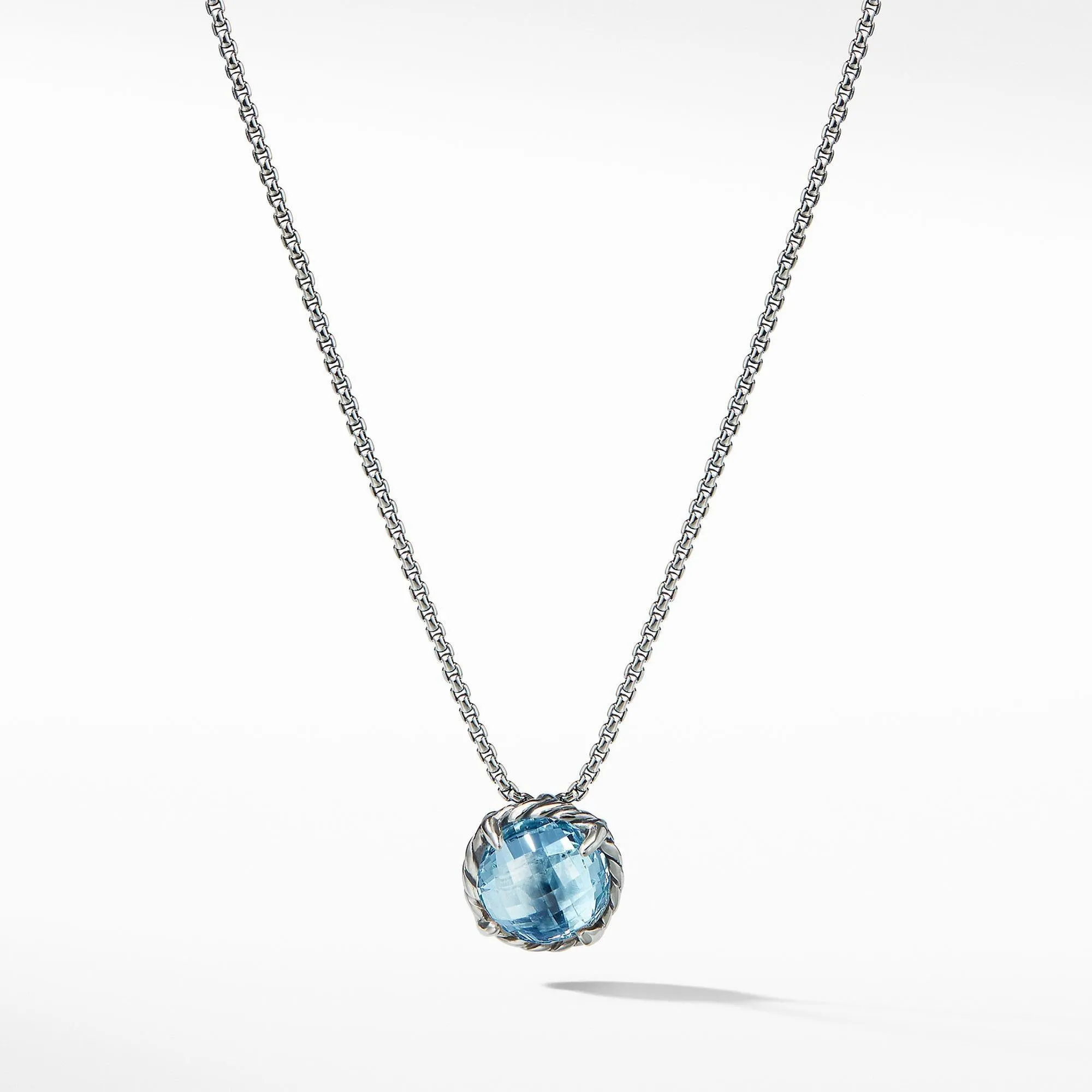 David Yurman Chatelaine Pendant Necklace with Blue Topaz