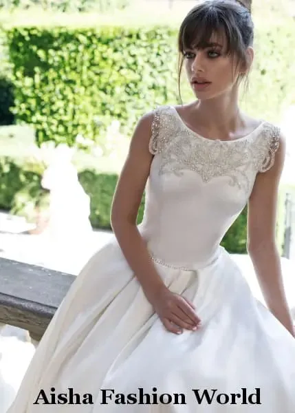 Exquisite Mikado Wedding Dress Hand Embroidery