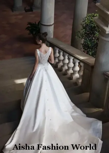 Exquisite Mikado Wedding Dress Hand Embroidery