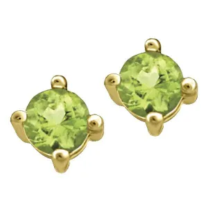 Gold Peridot Stud Earrings