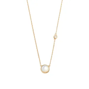 Gold Round Pearl Necklace