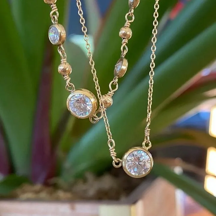 Gold Solitaire Necklace - Flash