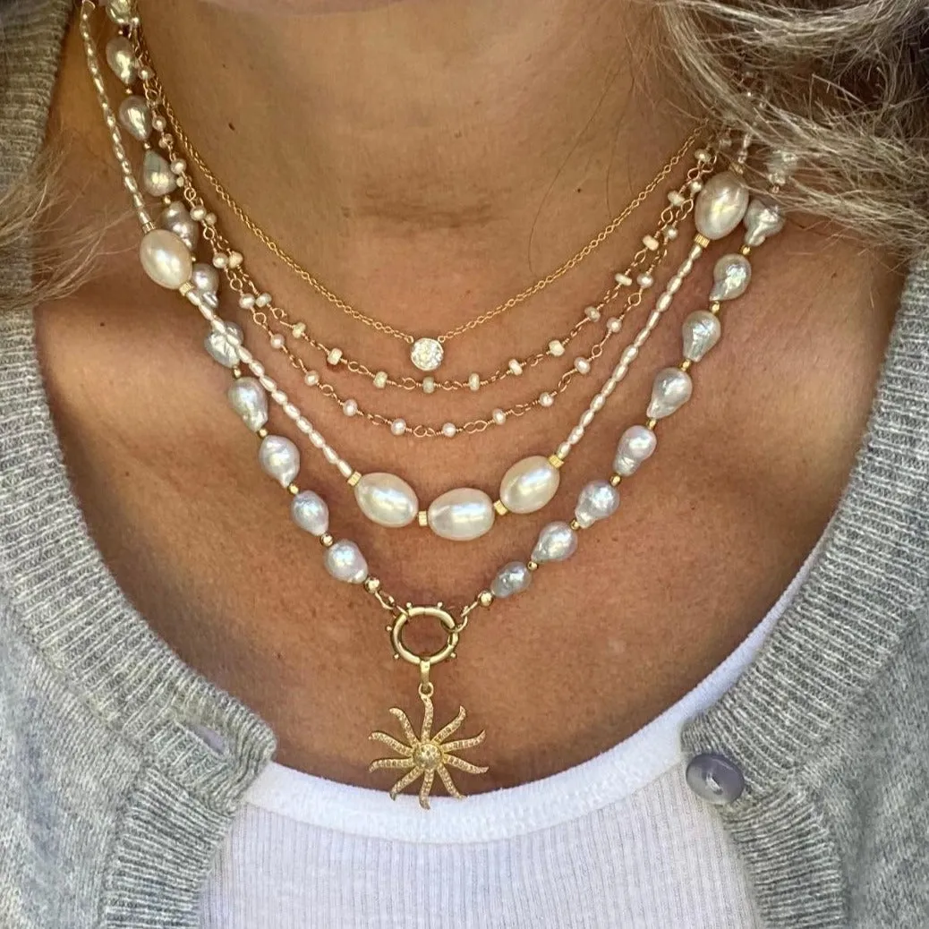 Gold Solitaire Necklace - Flash