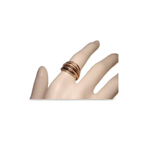 Gorgeous 14K Pink Rose Gold Diamond Sapphire Band Ring