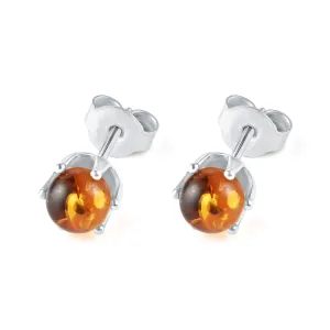 Honey Baltic Amber Stud Earrings