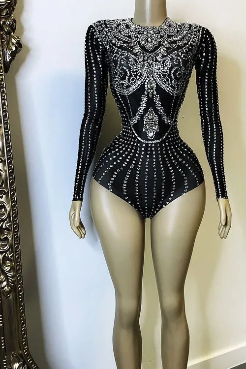 Hot Legs Diamante Playsuit Set