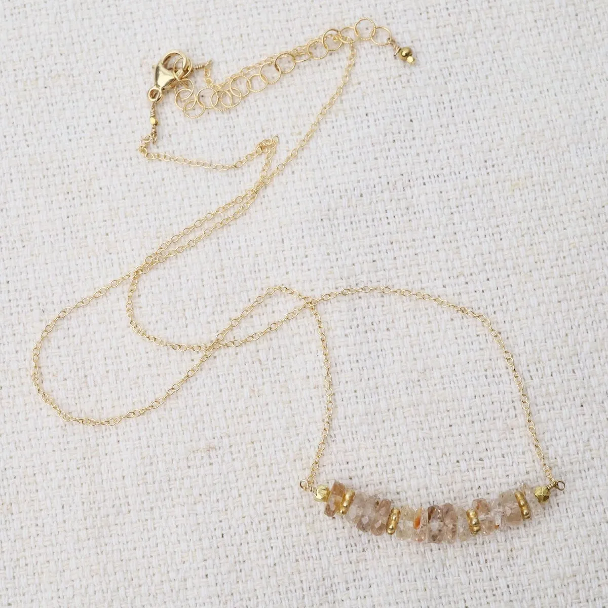 Imperial Topaz with Vermeil Spacers on Gold Fill Necklace