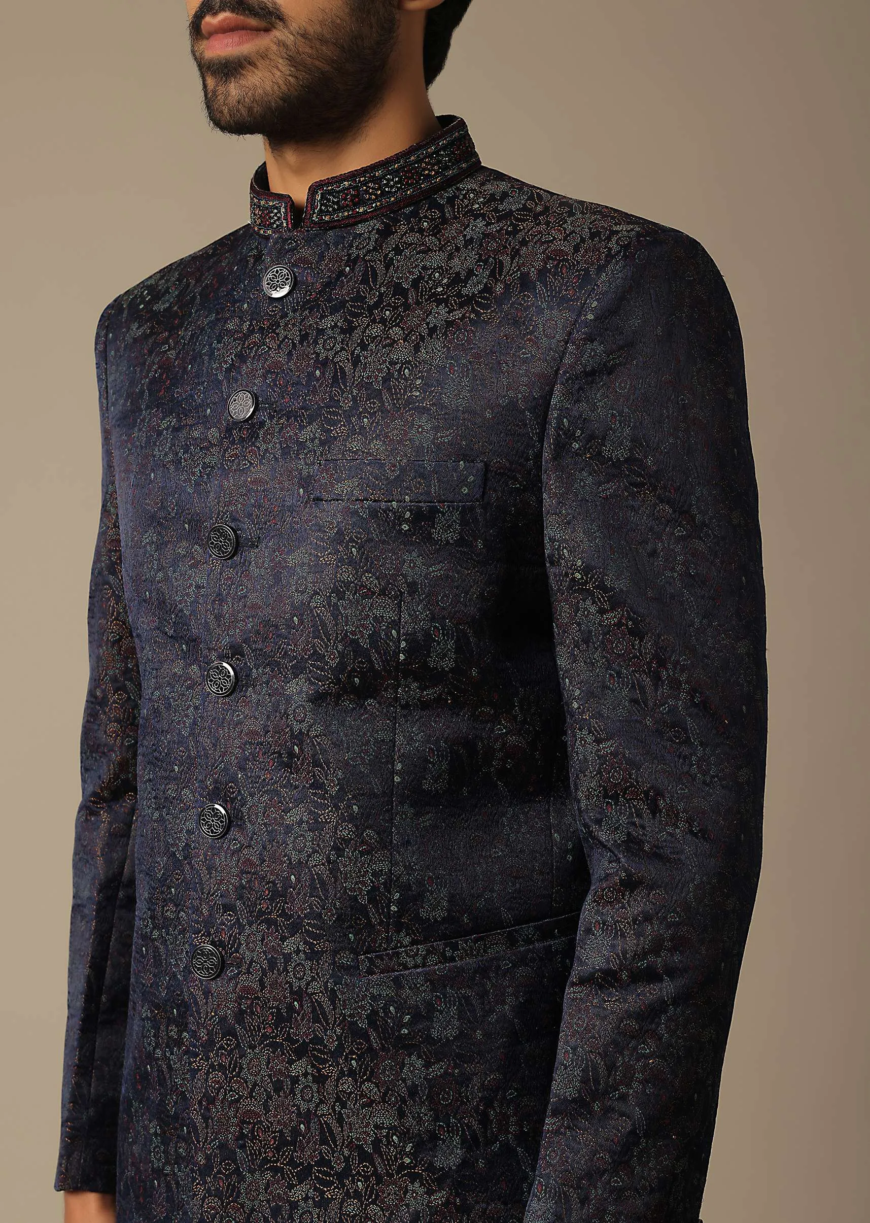 Jodhpuri Sherwani With Exquisite Collar Detailing
