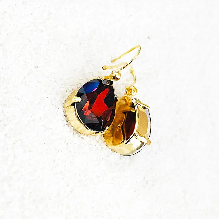 Kenza Amber Swarovski Pear Drop Earrings