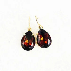 Kenza Amber Swarovski Pear Drop Earrings
