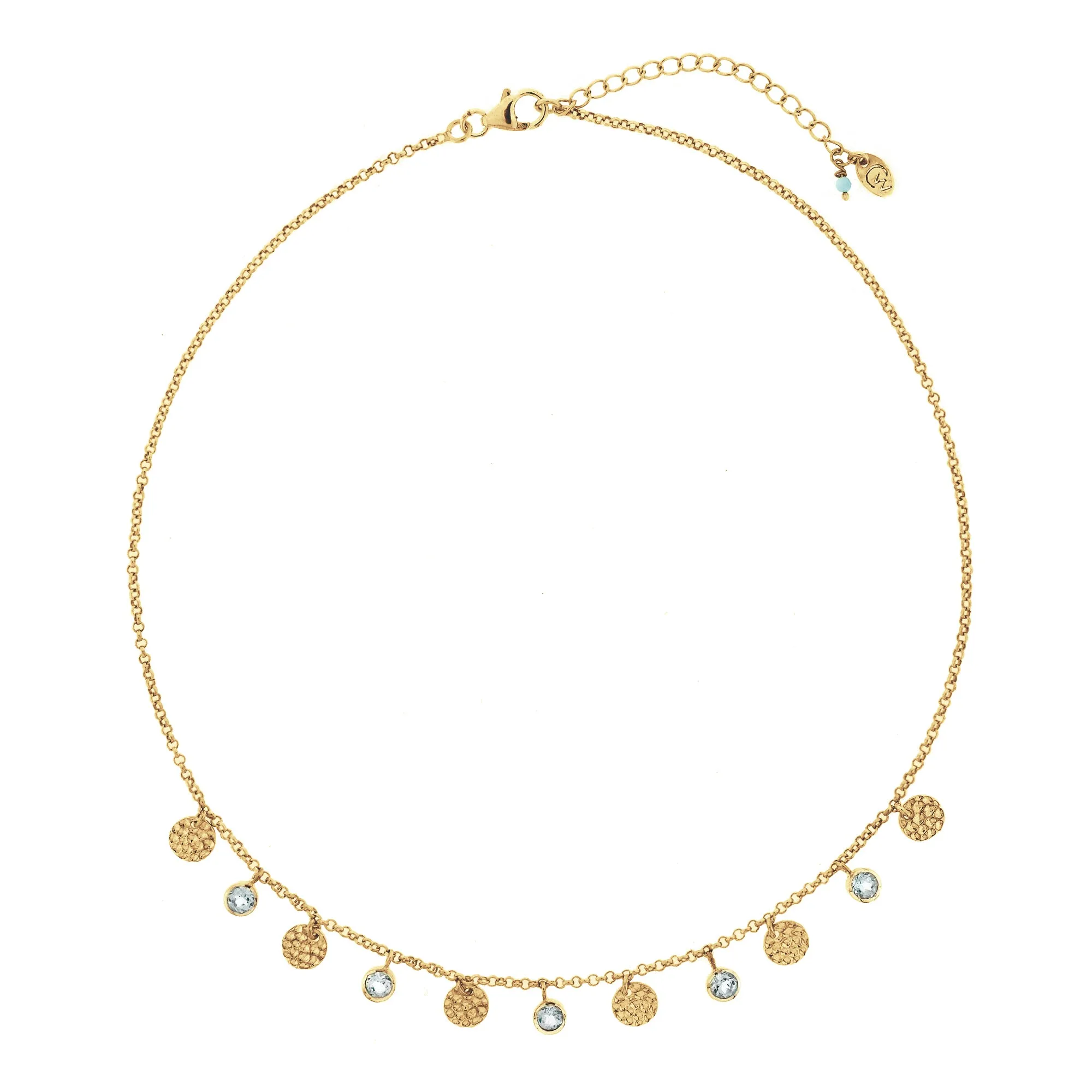 Lakshmi Necklace - Gold Blue Topaz
