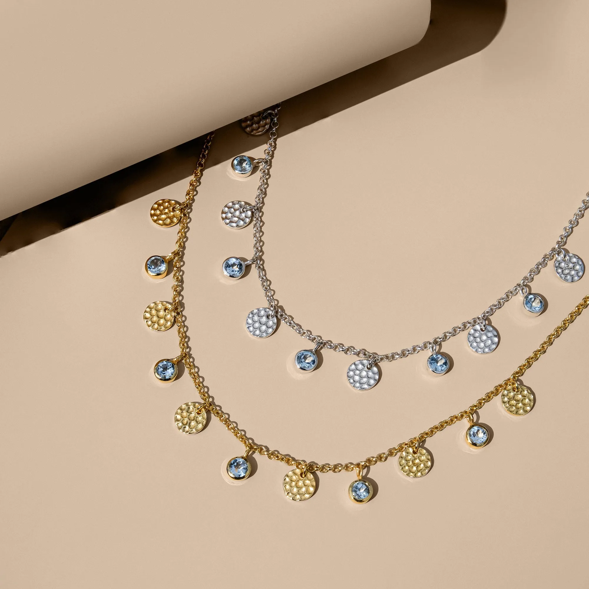Lakshmi Necklace - Gold Blue Topaz