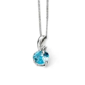 MILENA Gold Necklace with Blue Topaz and Diamond