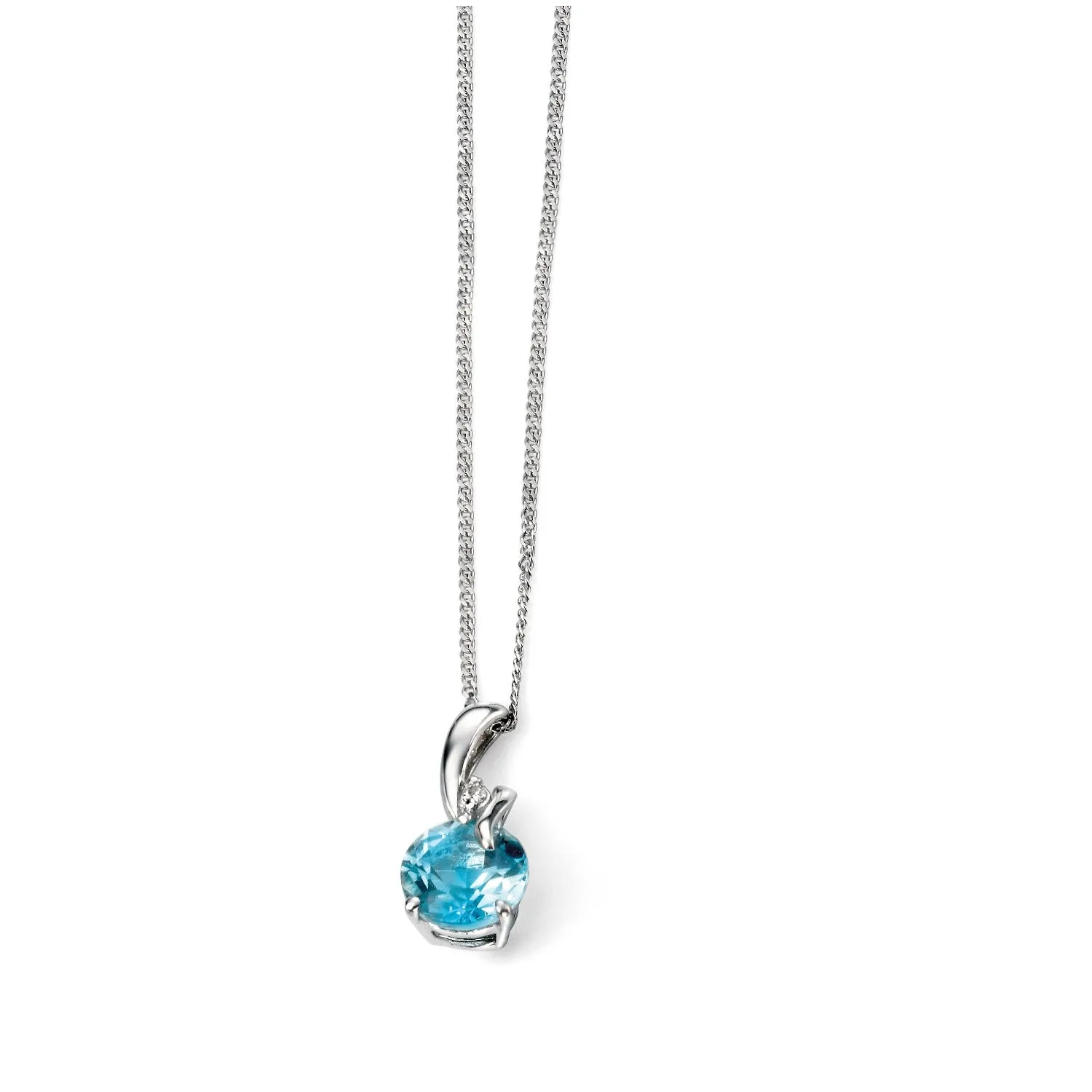 MILENA Gold Necklace with Blue Topaz and Diamond