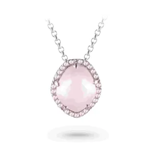 PANORAMA Necklace (1260) - Rose Quartz / SS