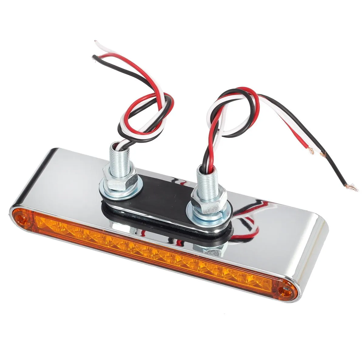 Partsam 2Pcs 6.5inch Red / Amber LED Combo Double Face Truck Semi Trailer Light Bars 10LED Waterproof with Double Studs Sealed Truck Trailer Led Pedestal Turn Signal Stop Tail Marker Clearance Lights 12V