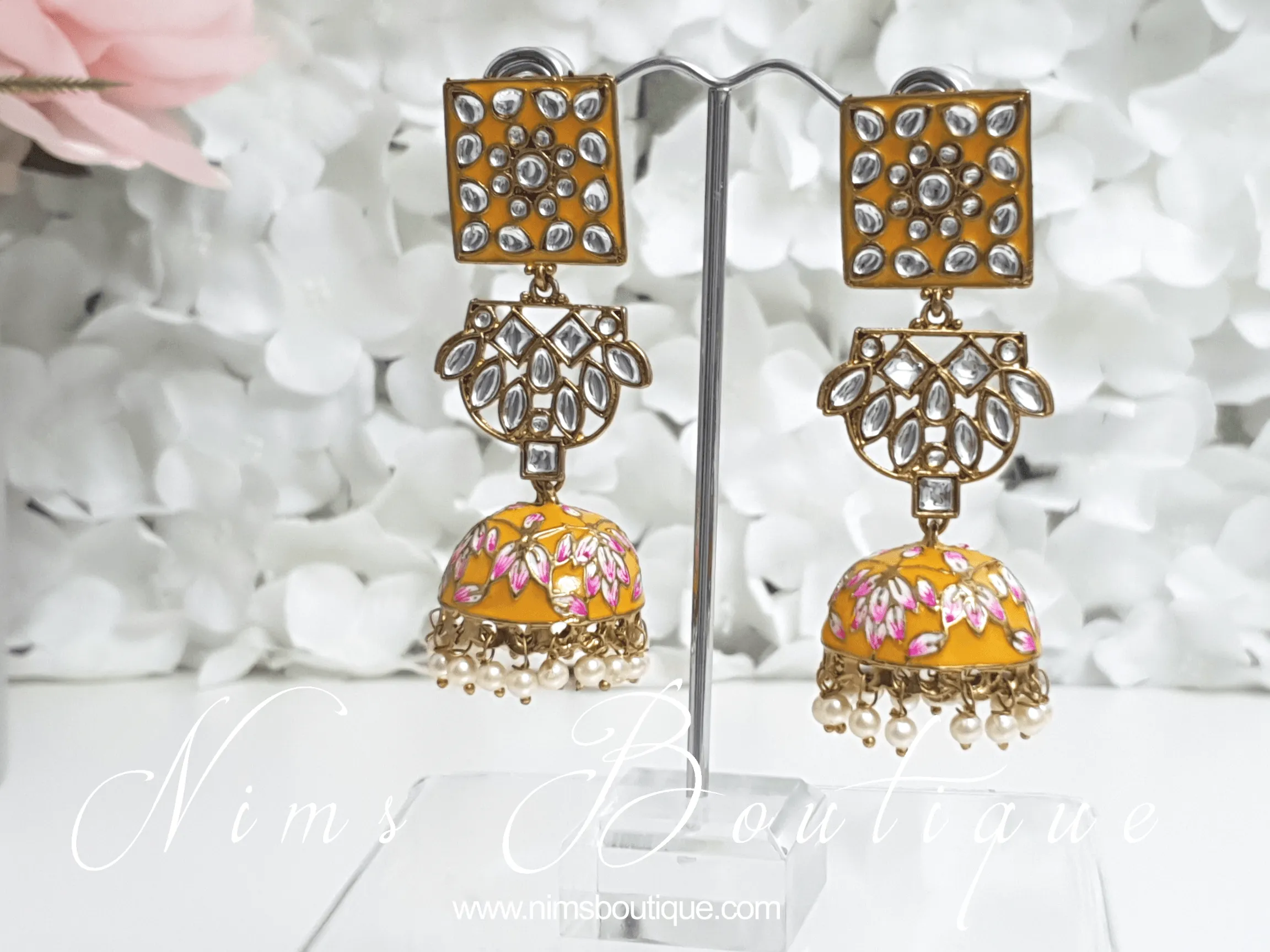 Payal Amber Blossom Chumke Earrings