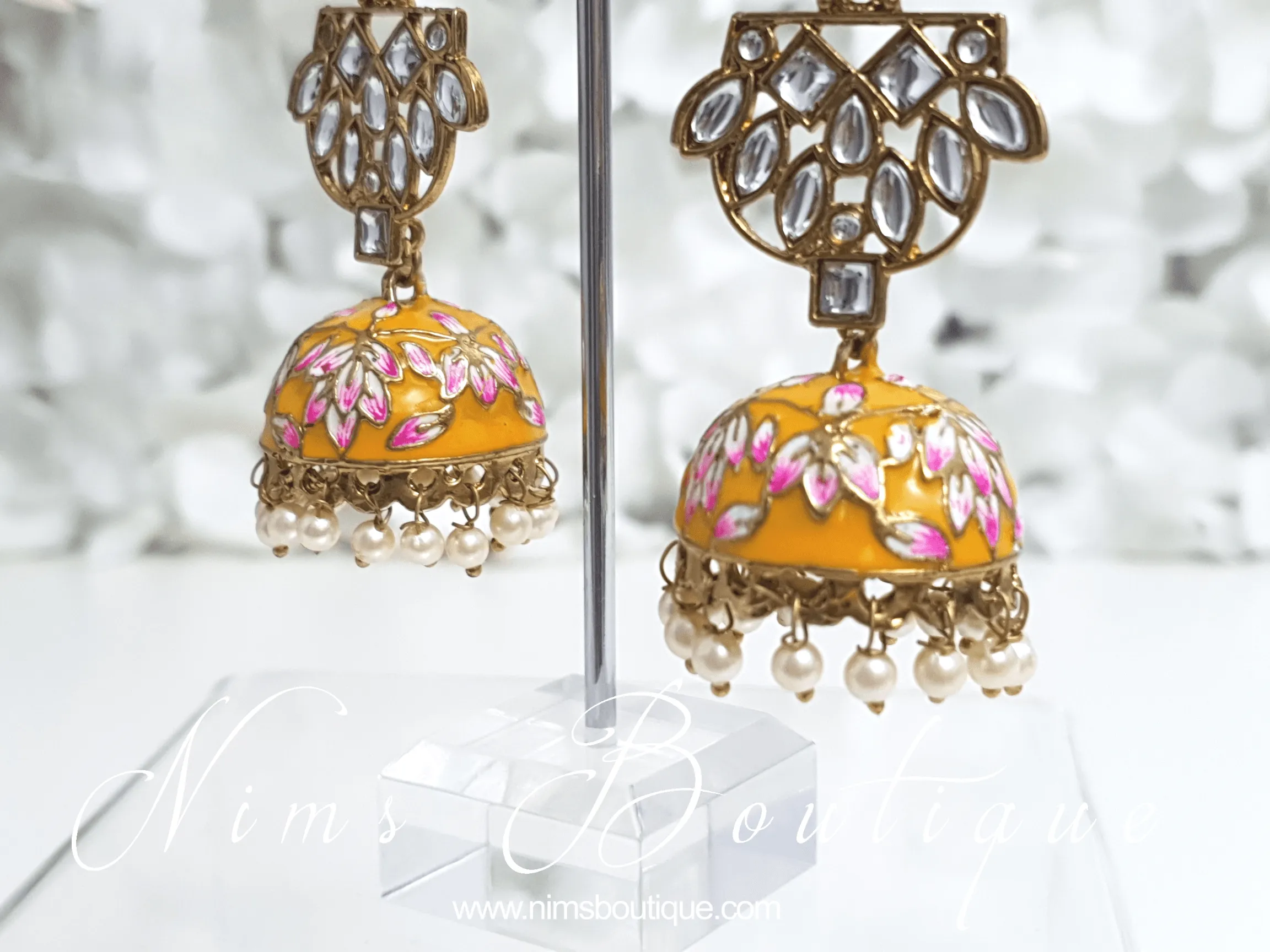 Payal Amber Blossom Chumke Earrings