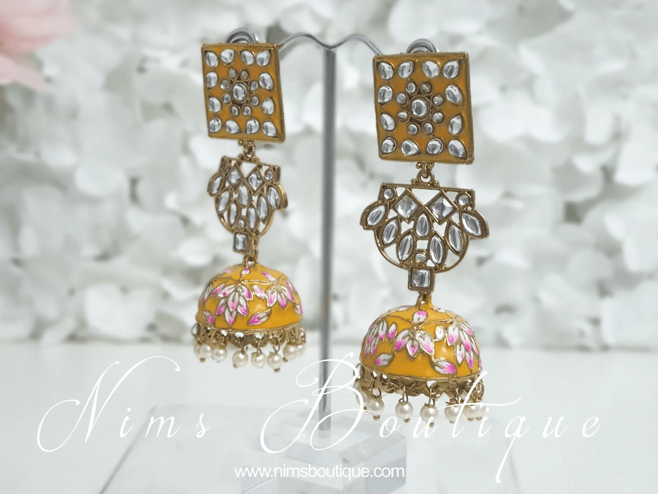 Payal Amber Blossom Chumke Earrings