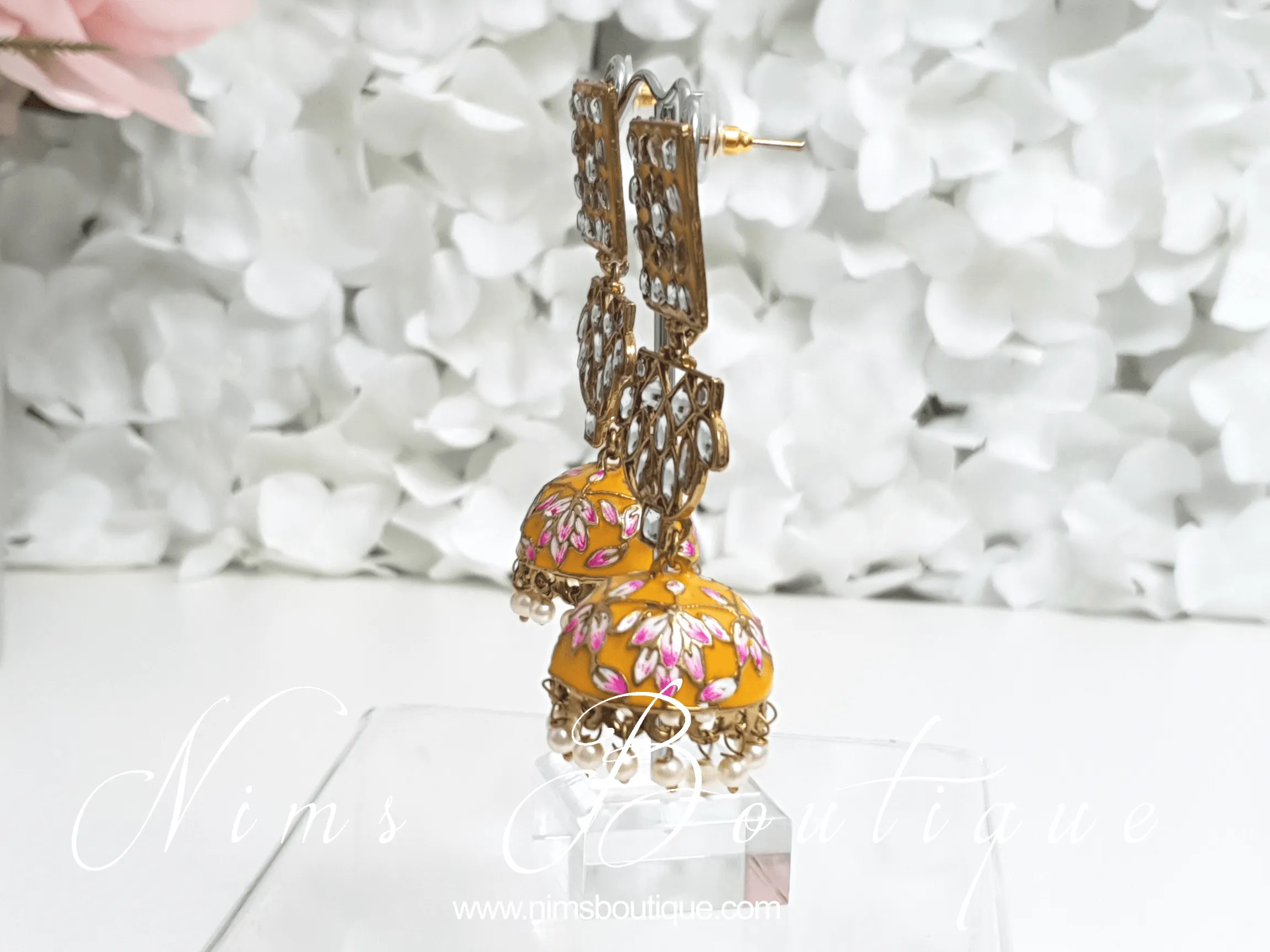 Payal Amber Blossom Chumke Earrings