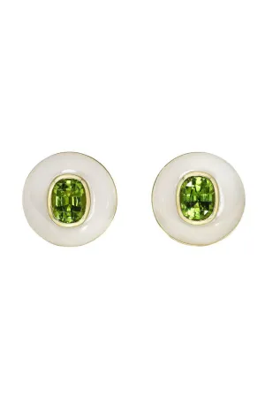 Peridot Chalcedony Lollipop Earrings