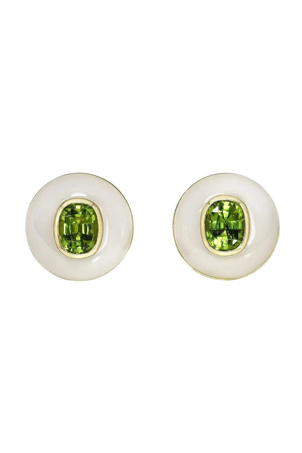 Peridot Chalcedony Lollipop Earrings