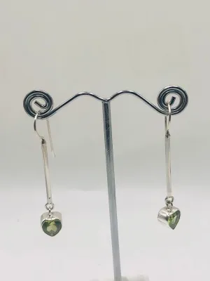 Peridot Heart Earrings